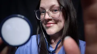 ASMR Medical Role Play for Sleep - relaxing eye, ear, & face exam