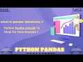 Python Pandas DataFrame part 2 Python Pandas tutorial in Hindi
