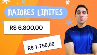 MEU TOP 3 LIMITES CARTÕES : COMECEI COM R$ 400 ESTOU COM R$ 6800 DE LIMITE