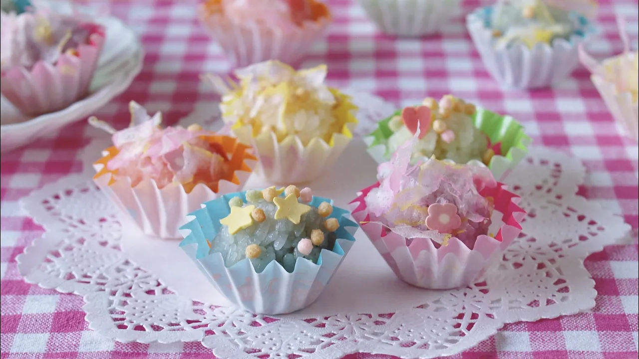 Onigiri Cupcakes Recipe ( )   OCHIKERON   Create Eat Happy :)