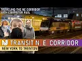 Riding down the Northeast Corridor with Commuter Rail NJ Transit from New York to Trenton