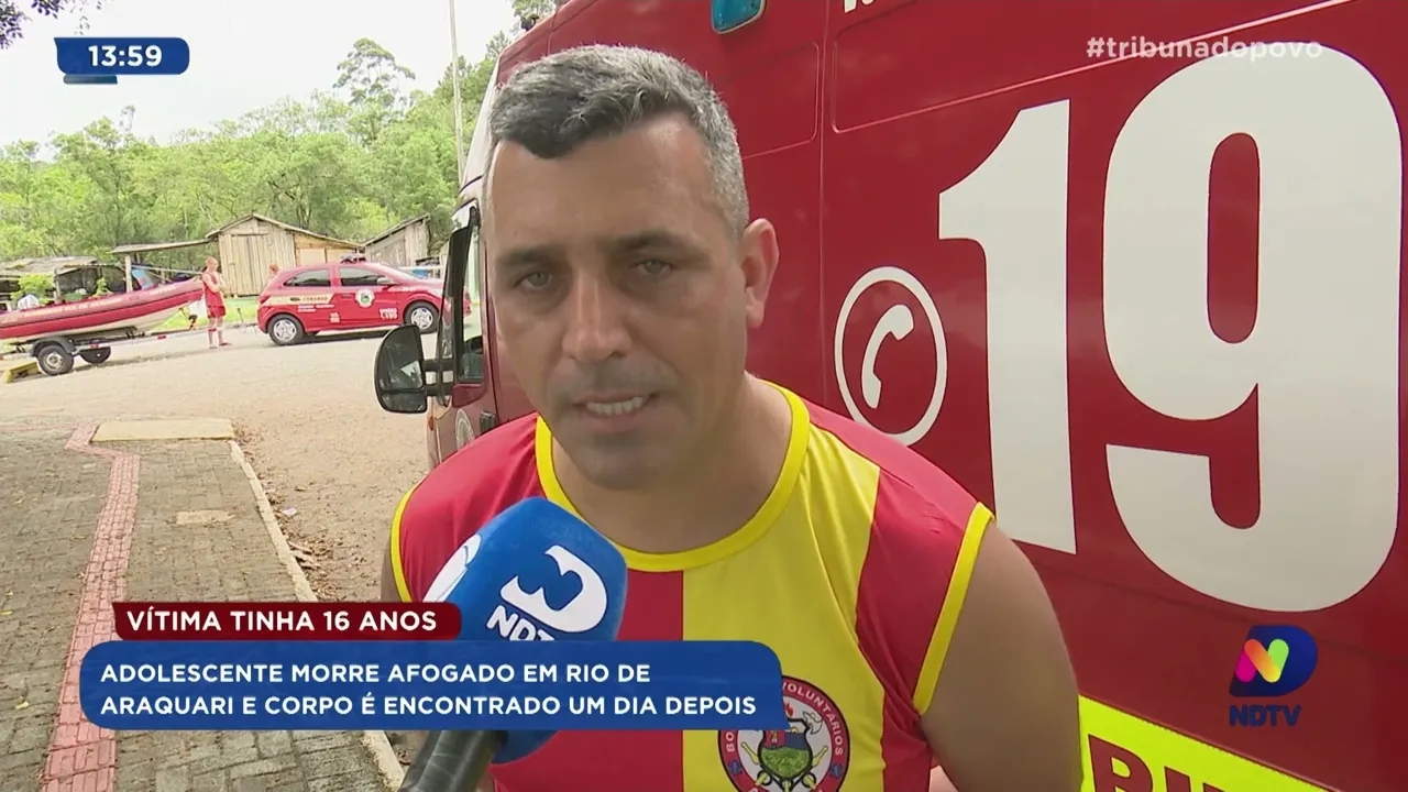 Vítima tinha 16 anos: adolescente morre afogado em rio de Araquari