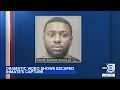 shows escapee emerging from dumpster near Harris County Jail