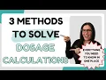 Nursing Dosage Calculations Methods Ratio Desired Over Have Dimensional Analysis Nurse Cheung
