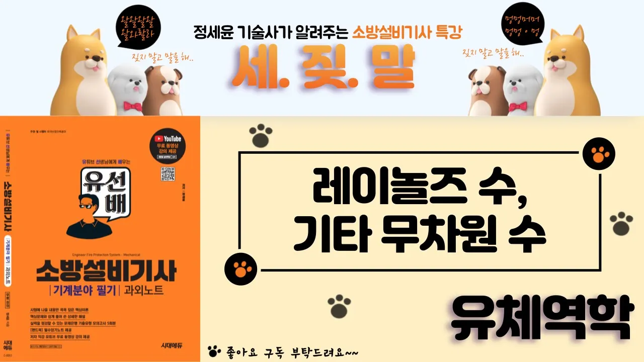 [유선배 - 유체역학 - Chapter21] 레이놀즈수, 무차원수