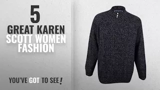 Karen Scott Women Fashion 2018 Best Sellers Karen Scott Womens Plus Ribbed Trim Long Sleeves Mock