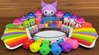 Fun slime mixing ASMR | adding cute makeup and clay for bubble pops