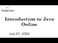 2020 07 07 Introduction to Java Online Basics of OOP 01