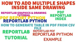 REPORTLAB REPORTLAB PYTHON TUTORIAL How To Add Multiple Shapes in Pdf File Using Python PART 38