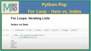 Python Pop For Loops - Iterating Index vs Item