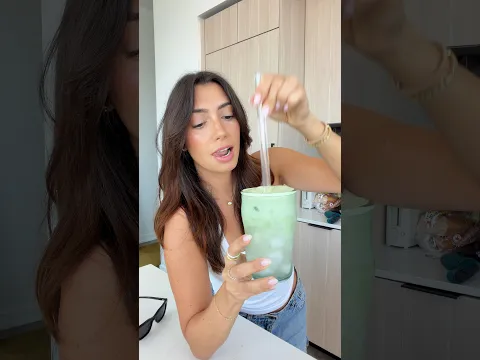 matcha cold foam over coconut water... the best drink you'll ever make