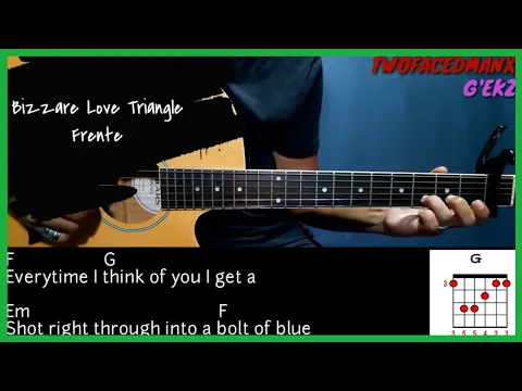 Download MP3 Bizarre Love Triangle - Frente (Guitar Cover With Lyrics \u0026 Chords)