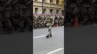 Turkish Soldiers Parading In The Streets Of Baku Azerbaijan 