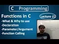 Functions in c Programming - Basics Declaration Lecture-21