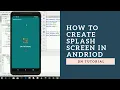 How to create welcome screen Splash screen in android studio