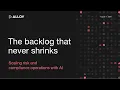 The backlog that never shrinks Scaling risk and compliance operations with AI