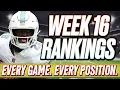 Lagu Week 16 Rankings | All Positions \u0026 All Games! | 2025 Fantasy Football Advice