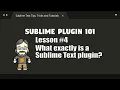 P101-04 What exactly is a Sublime Text plugin