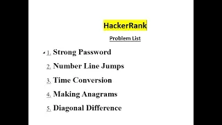 HackerRank solution in C strong password time conversion making anagrams diagonal difference