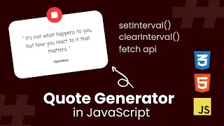 Random Quote Generator Learn JS fetch API setInterval clearInterval JavaScript Projects