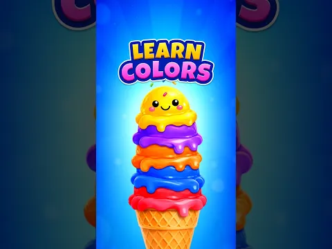 Learn Colors 🍦 |  🔴🔵🟠🟣🟡  Colours For Toddlers & Kids | Toddler Learning Videos #shorts