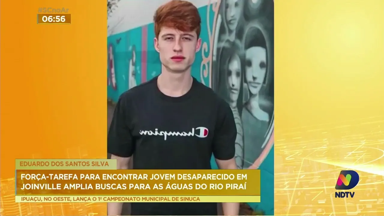 Força-tarefa para encontrar jovem desaparecido em Joinville amplia buscas para as águas do Rio Piraí