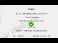 2017 Dcrust BCA 4th Sem Reappear Object Oriented Programming Question Paper