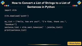 How to Convert a List of Strings to a List of Sentences in Python