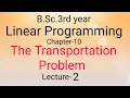 B Sc 3rd year Linear Programming The transportation problem L-2 Jitendra kumar