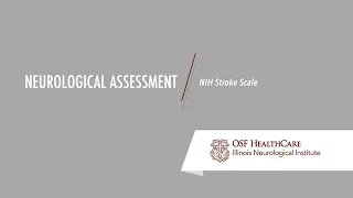 Neurological Assessment - NIH Stroke Scale
