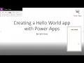How to make a Hello World App using Microsoft PowerApps
