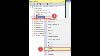 How to drop delete a database in MSSQL SQL SSMS