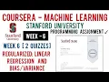 Coursera Machine Learning Week 6 Quiz and Programming Assignment Regularized Linear Regression