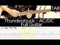 THUNDERSTRUCK - Angus Young Malcolm Young FULL guitar cover TAB