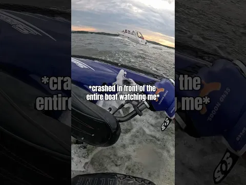 crashed jetski chasing boat #fail #fails #jetski #boating #sendit #yamaha #2stroke #extremesports