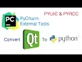 Convert Qt Designer ui file to Python file using Pycharm External Tools