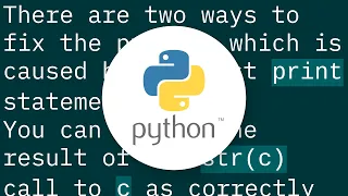 TypeError cannot concatenate str and int objects