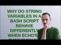 Why do string variables in a bash script behave differently when echo ed than they do when passed