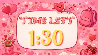 1 Minute 30 Second Valentine s Classroom Timer Cute School Countdown