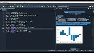 Python Calculating variance and standard deviation in Python and drawing a chart