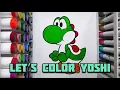 Yoshi Coloring Satisfying Marker Coloring for Kids Super Mario Character Art