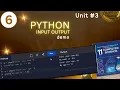 Lecture Unit Python input output statements NBF CS 11 ICS1 FBISE