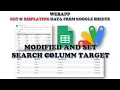 Apps Script WebApp Get and Displaying Data from Google Sheets Modify Set Search Column Target
