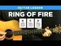 Ring of Fire Johnny Cash guitar lesson w tabs easy