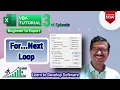 Vba tutorial - for next loop VBA tutorial E03 Excel in Life
