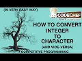 Lecture - 09 Convert integer into character and vice versa Competitive Programming