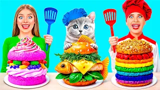 Thử Thách Nấu Ăn Giữa Tôi Và Bà với Con Mèo | Chiến Tranh Thực Phẩm Vui Nhộn Crazy DO
