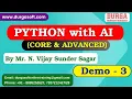 PYTHON with AI tutorials Demo - 3 by Mr N Vijay Sunder Sagar On 09-09-2025 10PM IST