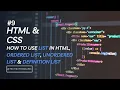 9 How To Use List in HTML HTML CSS Tutorial Learn Web Development