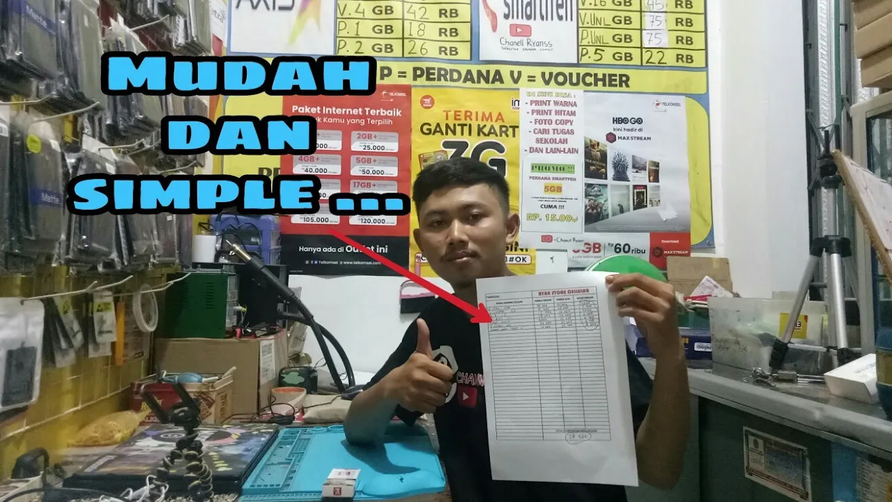 Tips Usaha konter - Cara Mudah Pembukuan Transaksi Di Konter pulsa & paket data. 